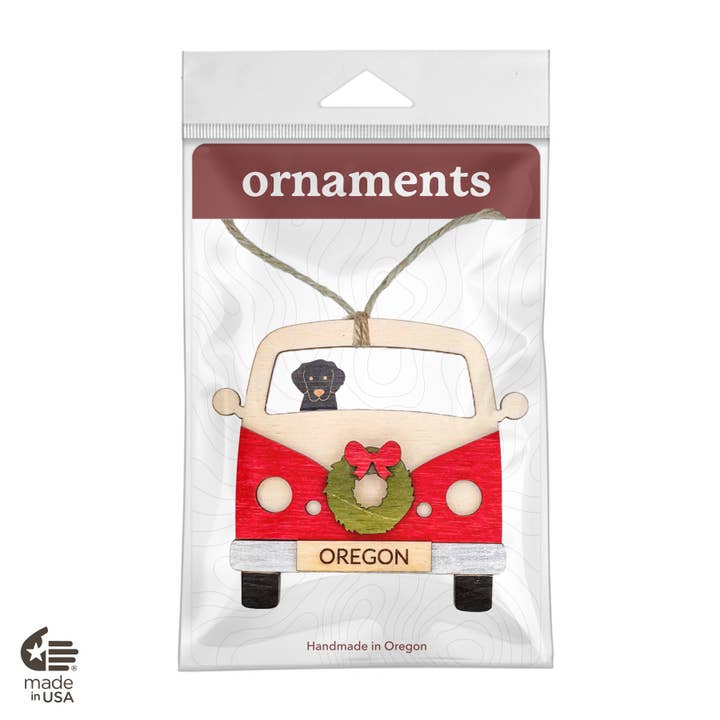 Bloom & Wander - Wholesale Ornament - VW Bus + HOND Ornamenten | Strand Kust Kerstmis Gemaakt in de VS5