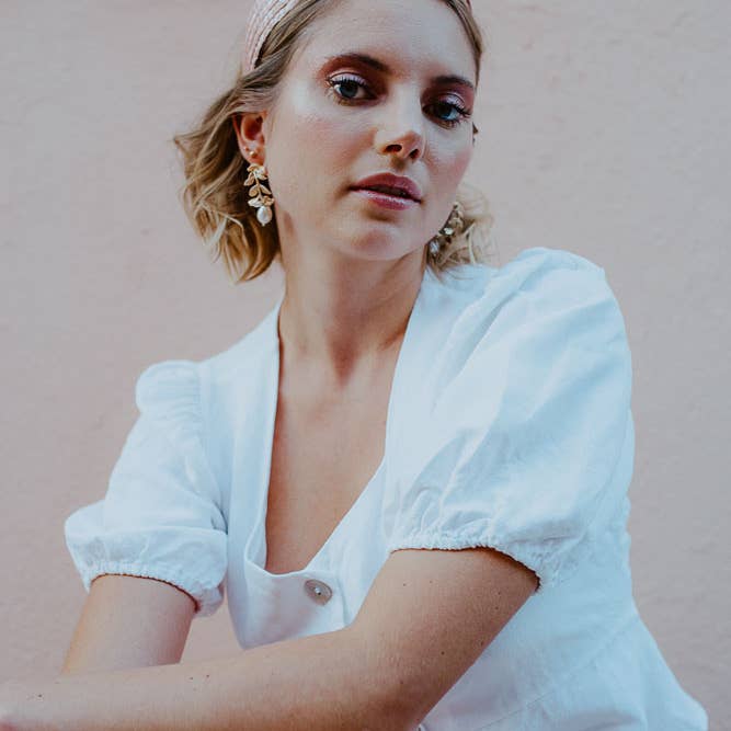 Annabelle Hardie - Vendita all'ingrosso Fascinator - Donna - Fascia a corona de Vermut in paglia rosa nude con nastro intrecciato2