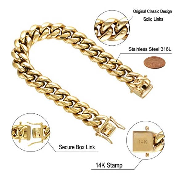 Luxus Accessories - Wholesale Link & chain necklace - 14k Gold Filled 8mm Cuban Link Chain8