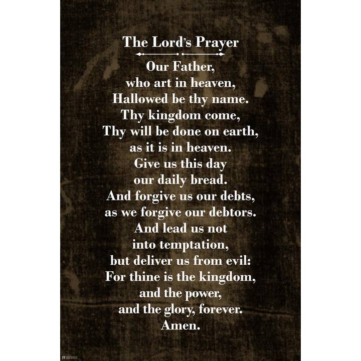 Oração do Senhor Pai Nosso Sudário de Turim Poster de Arte Bíblica por atacado de Gotham Gifts