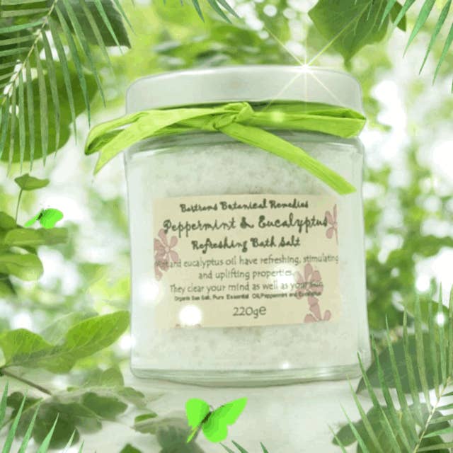 Peppermint & Eucalyptus Bath Salts 220g – The Refreshing Blend for wholesale by Herbs On The Hill