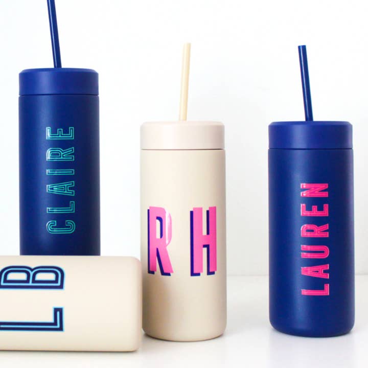 Clairebella - Wholesale Insulated Mug/Tumbler - Custom Matte Tumbler with Straw - New!