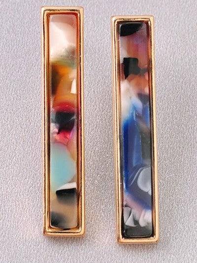 Pendientes de acrílico rectangulares multicolor para venta al por mayor de The Steven Wick Company
