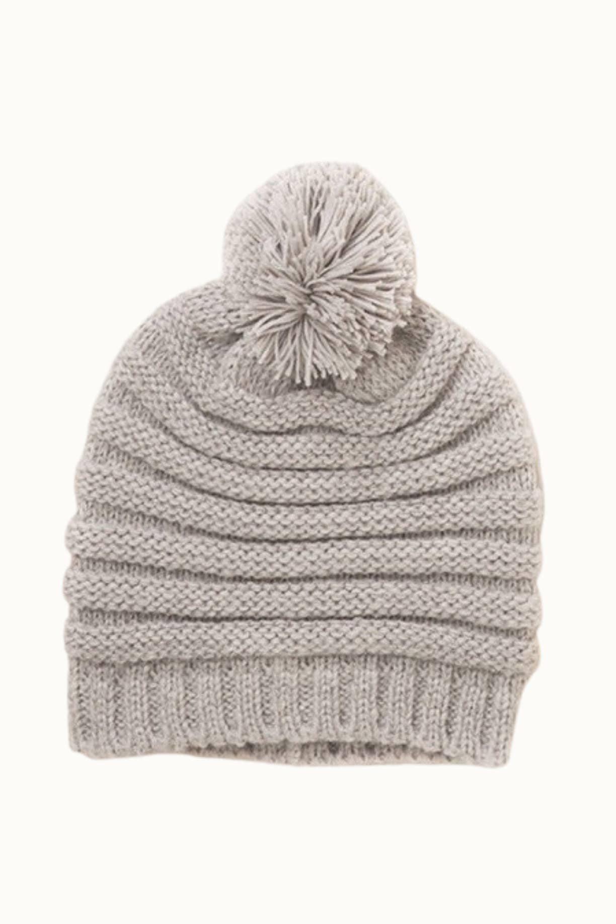 Olive & Pique - Wholesale Beanie - Women's - Chunky Ribbed Pompom CC Beanie, Ultra Soft Plush, OSFM