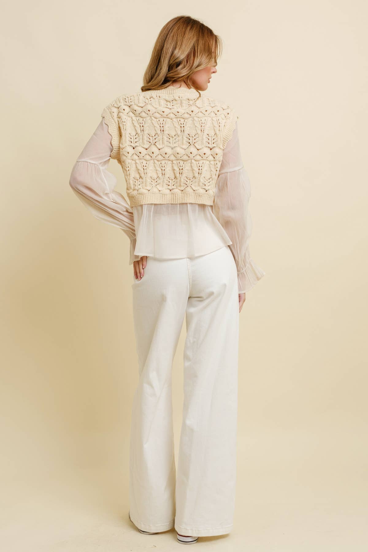 Cloud Ten - Wholesale Knit Top - Women's - CSW11746A - CROCHET LAYERED TOP5