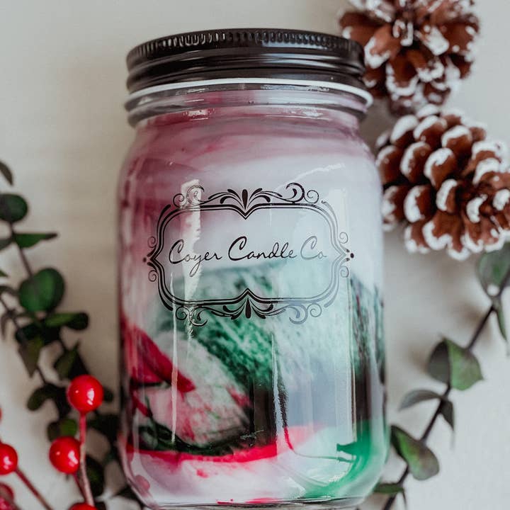 Coyer Candle Co. - Wholesale Jar/Filled Candle - 16 oz Pint Mason Jar Candles - Winter & Christmas Collection