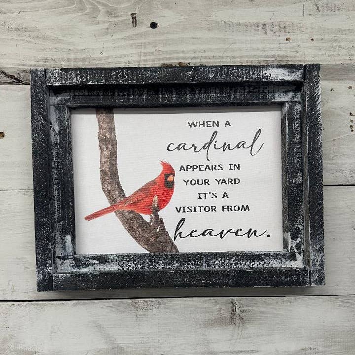 When a Cardinal Appears Farmhouse Sign for wholesale by 316 Legacy LLC