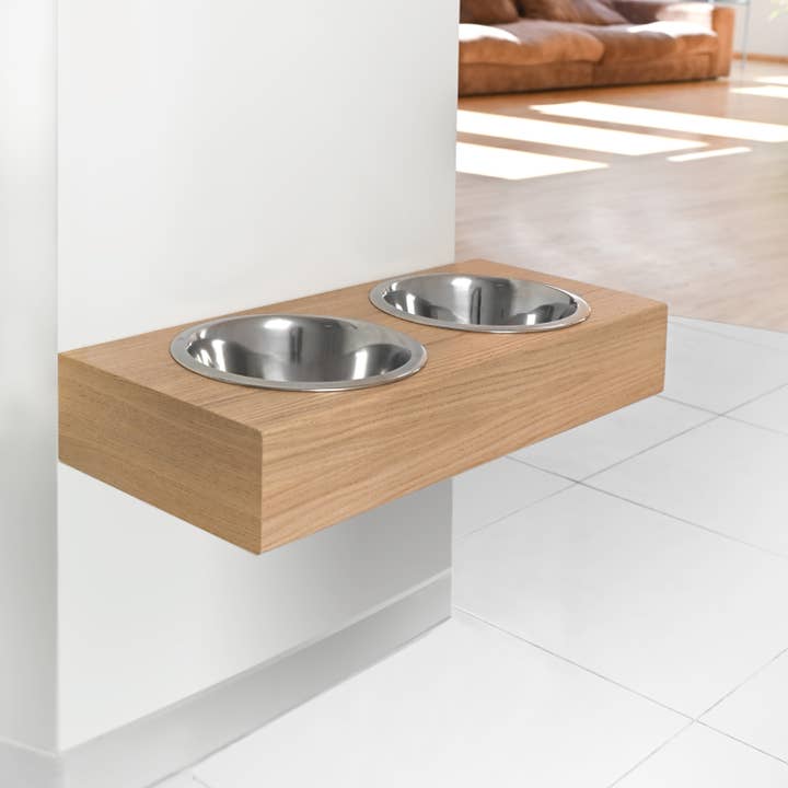 ValiaiDesign – Engroshandel Madskål - Kat/hund – Hængende træ hund feeder, Monteret pet fodring station1