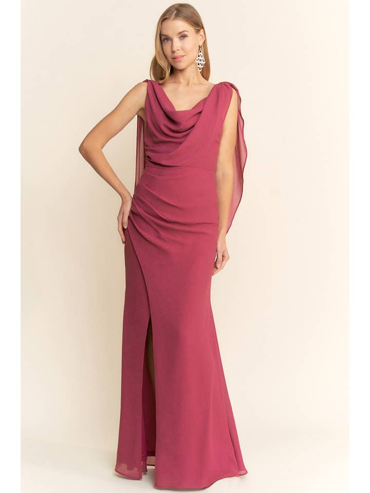 Maniju - Wholesale Dress - Women's - SHIMMERY GEORGETTE CHIFFON MAXI DRESS