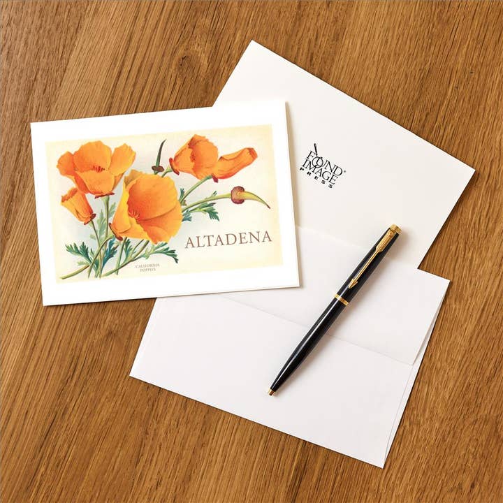 Found Image Press - Wholesale Stationery/Notecard Set - Greeting Card LA-654 California Poppies, Altadena1