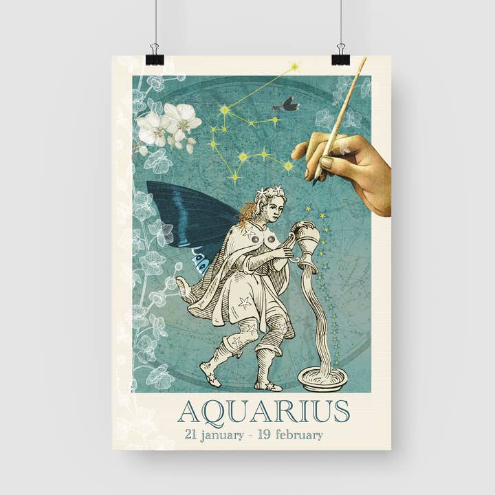 sidonie blondel – wholesale Poster – Aquarius Star Sign Poster2