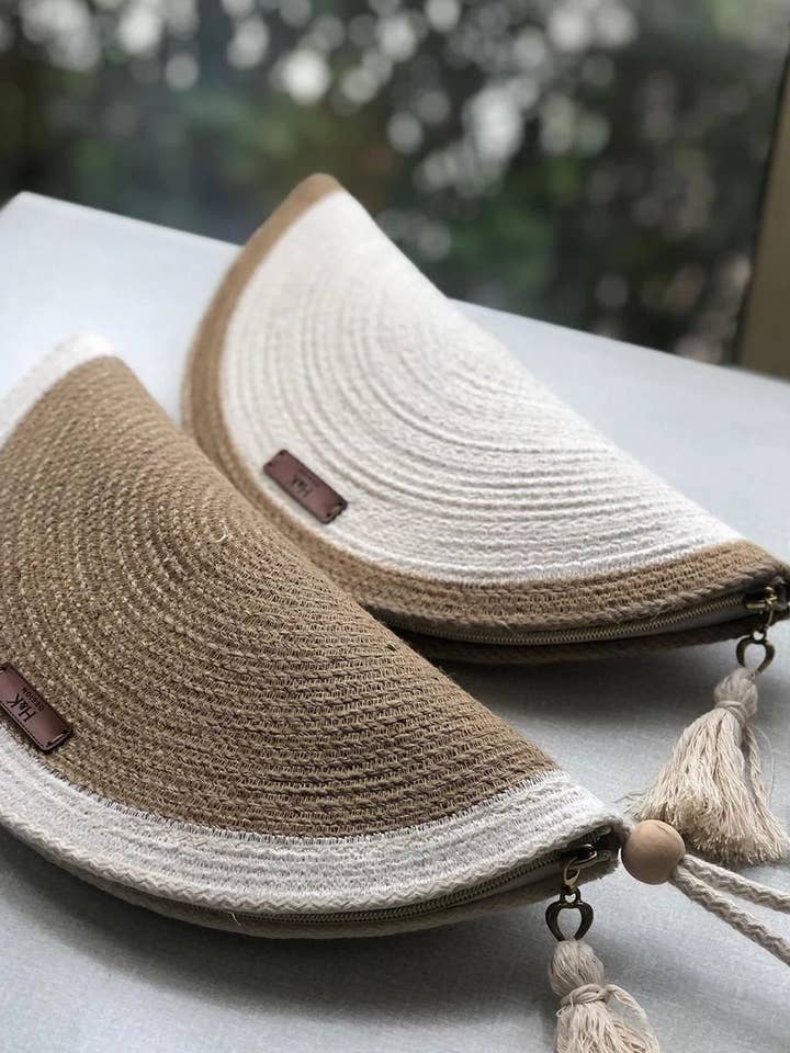 Saco Artesanal de Corda de Algodão na Cor Naturel - Palha Tecida à Mão por atacado de Design company-Fatma Balkir