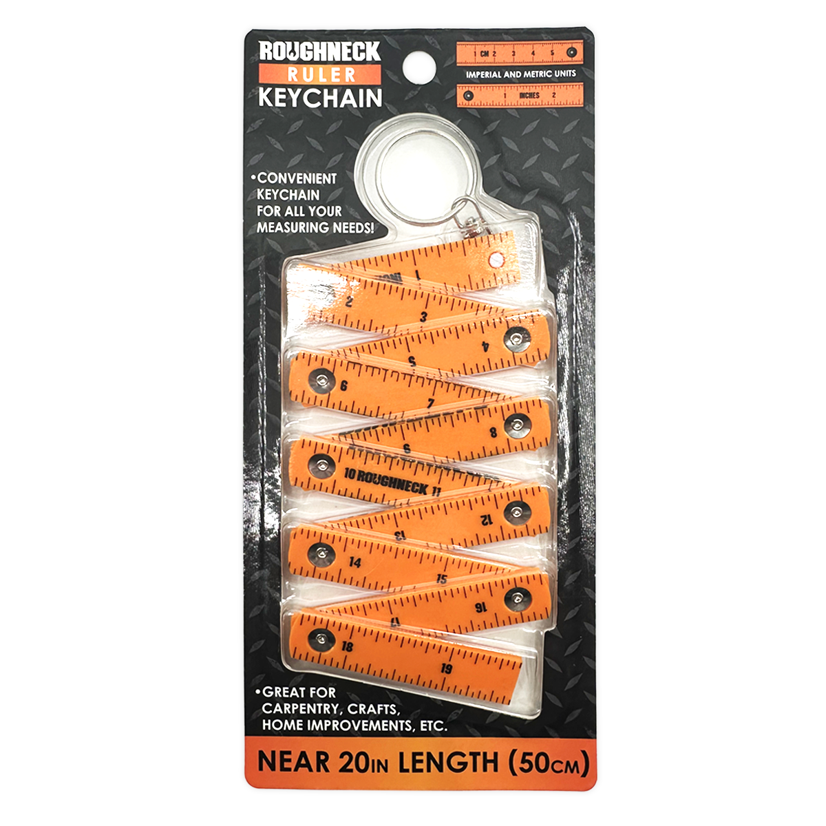 Novelty Brands - Wholesale Keychain - Unisex - Roughneck 20 in Ruler Keychain - 6/Display2