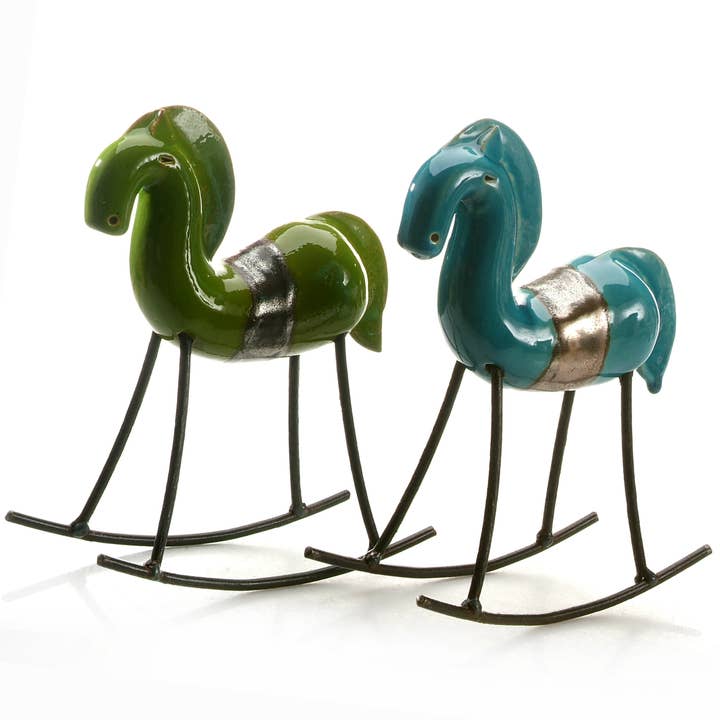 Rocking Horse Modern Ceramic Statue | 2 Colour Ways for wholesale by Art In Ceramic