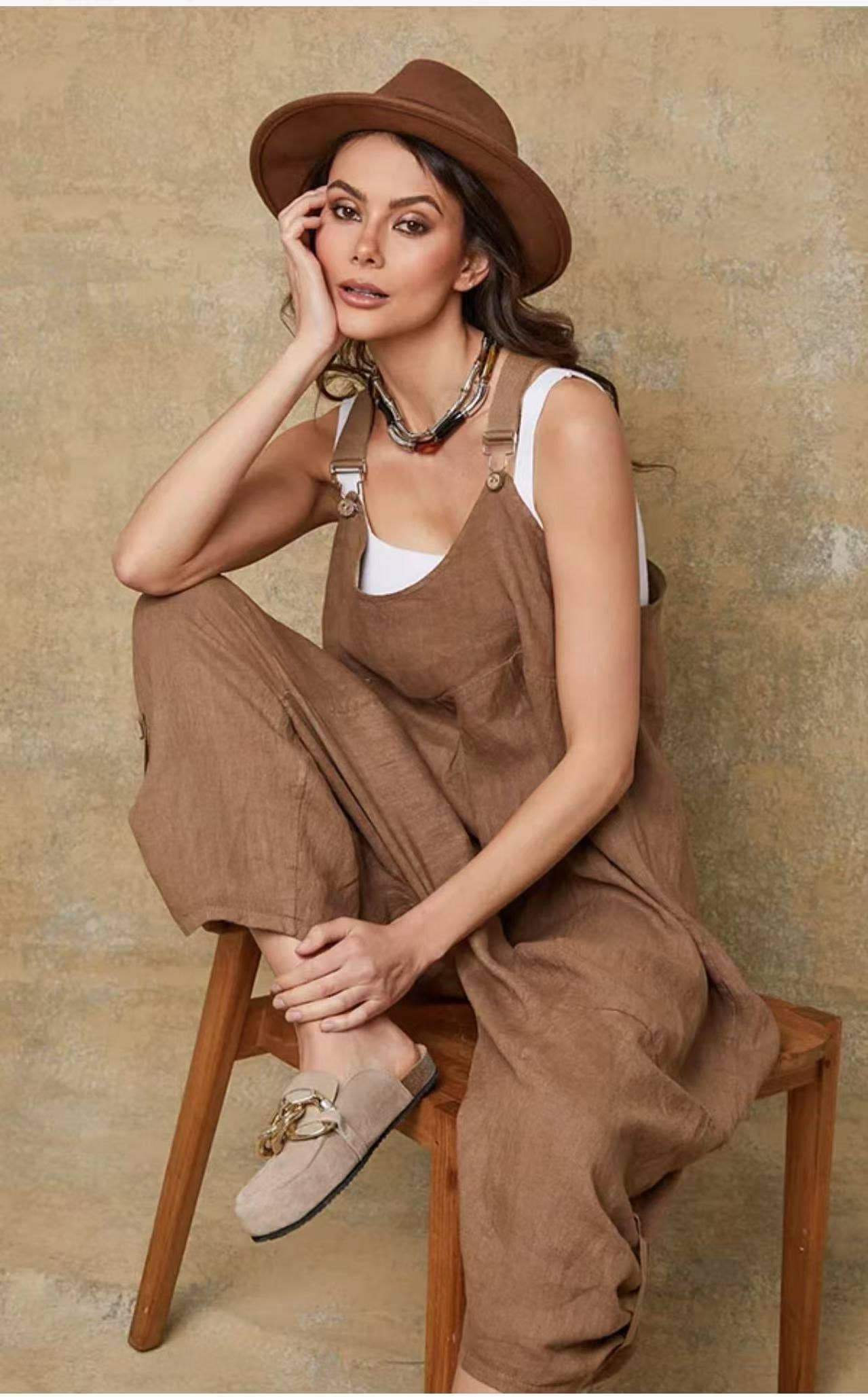 LÉA & LUC - Wholesale Overalls - Women's - 100% linen jumpsuit REF. 7222929
