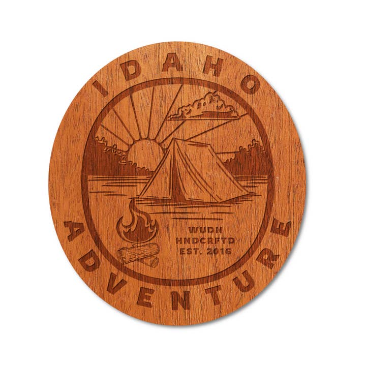 WUDN Handcrafted - Wholesale Sticker - 3" Wooden Adventure Stickers CUSTOMIZE w/ Your State or City10
