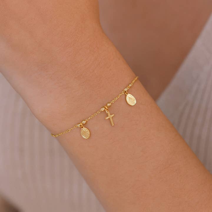 14k Solid Sacred Glow Charm Bracelet for wholesale by Karen Cole Timeless Treasures