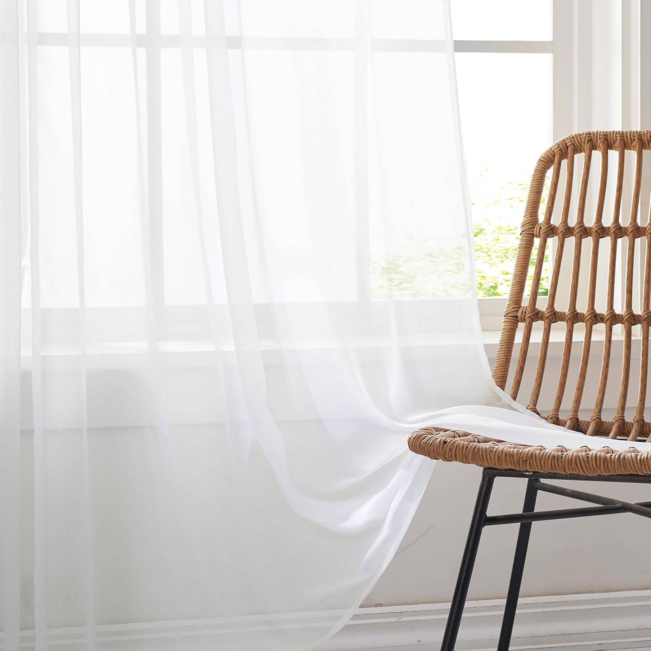 home mart goods - Wholesale Curtain - 84" Long, 2 Panels - Sheer Window Rod Pocket Curtain Set29