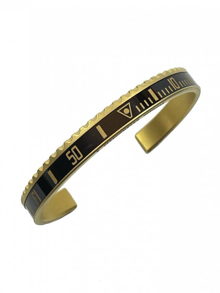 PVD GOLD VINTAGE MATT BRACELET COLOR BLACK-GOLD for wholesale by Speedometer Official