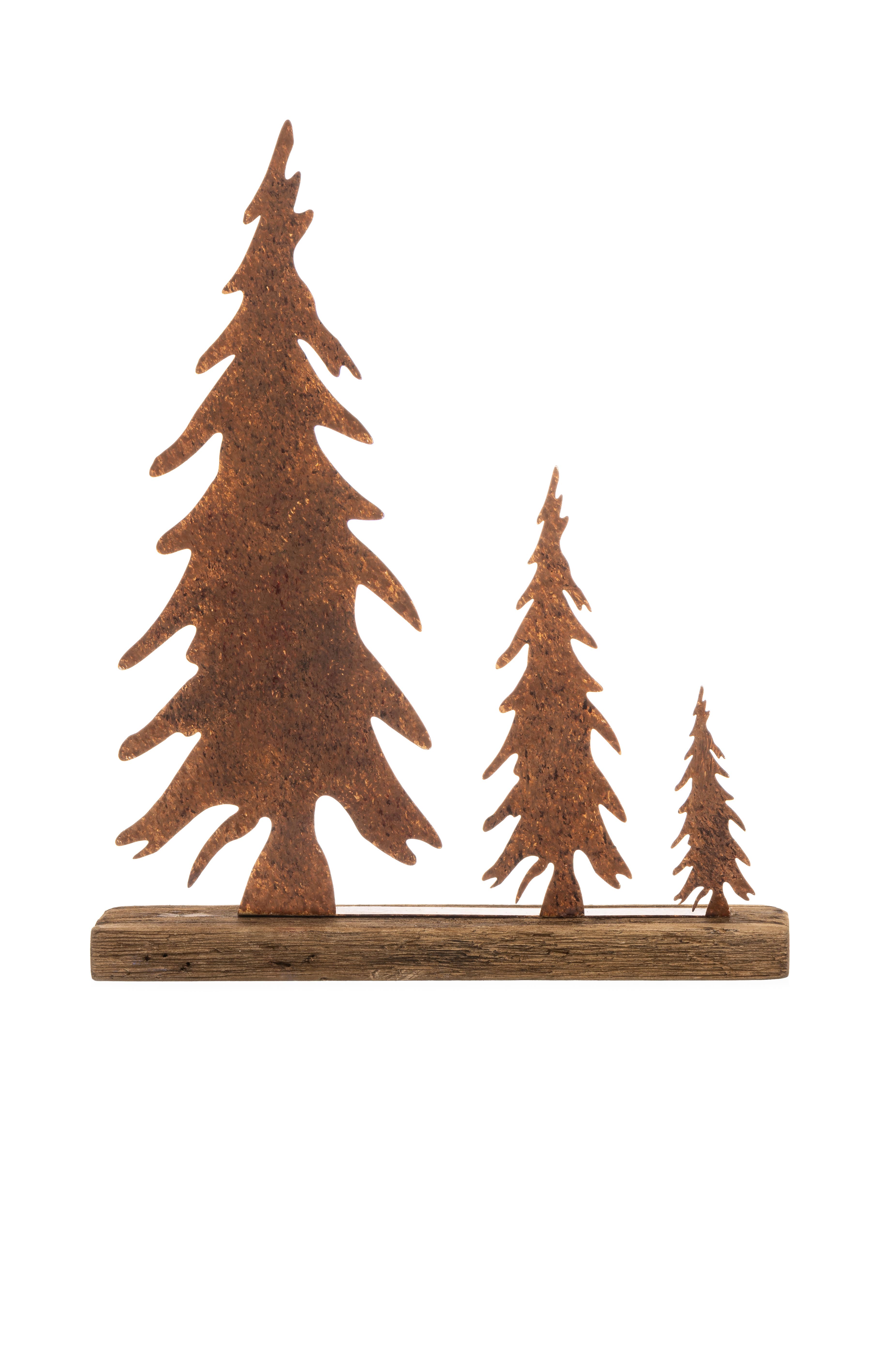 Shoeless Joe Ltd - Wholesale Kerstdecoratie - Gebronsd Trio Kerstbomen