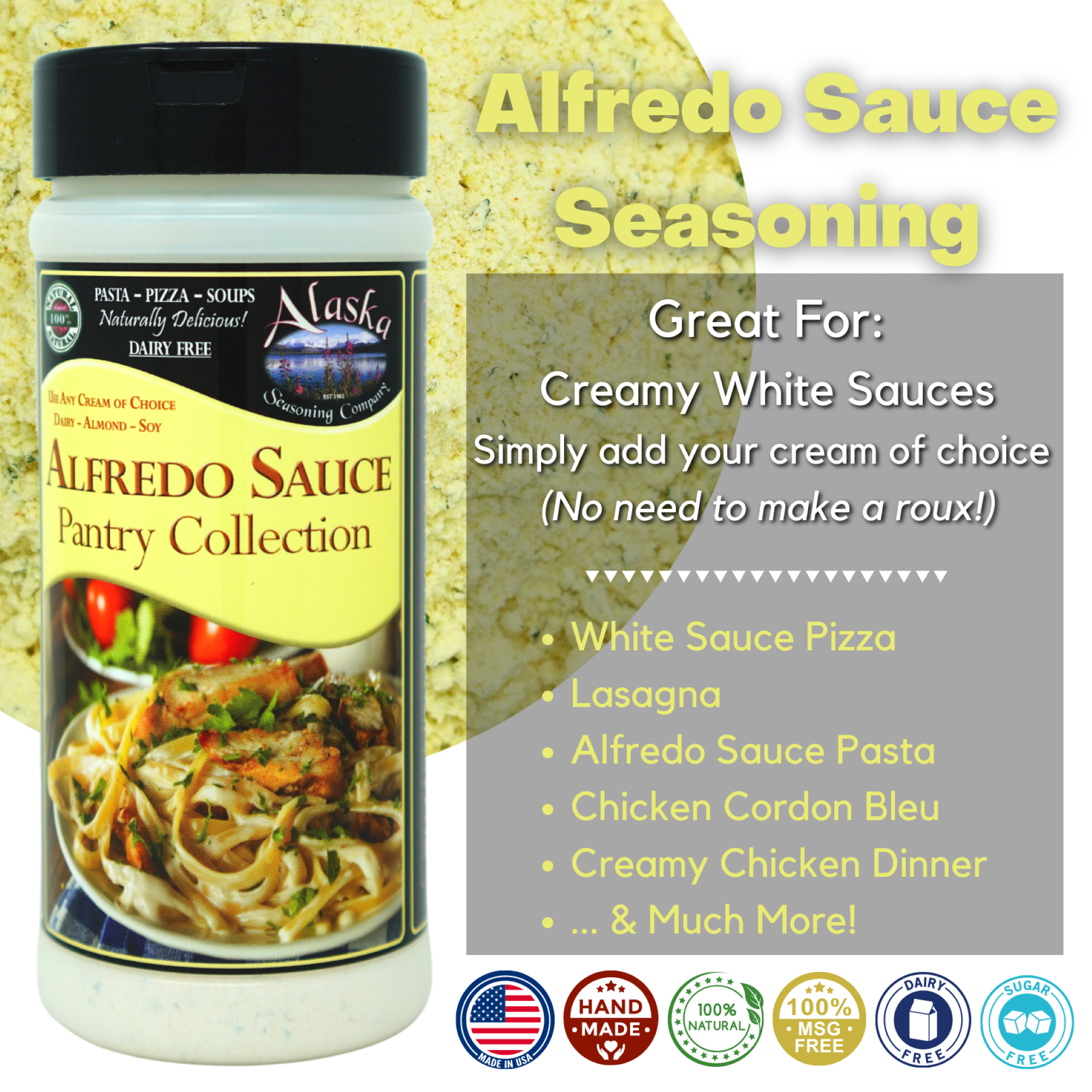 Alaska Seasoning Company - Vendita all'ingrosso Mix di spezie secche - Salsa Alfredo in polvere1