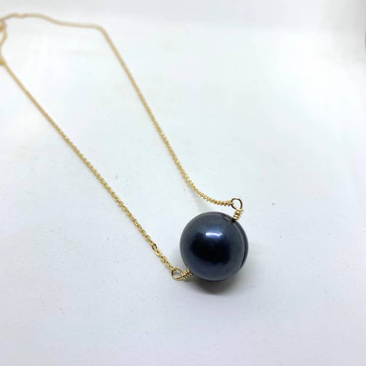 RADA Handmade Jewelry - Wholesale Pendant/Charm Necklace - Black pearl necklace3