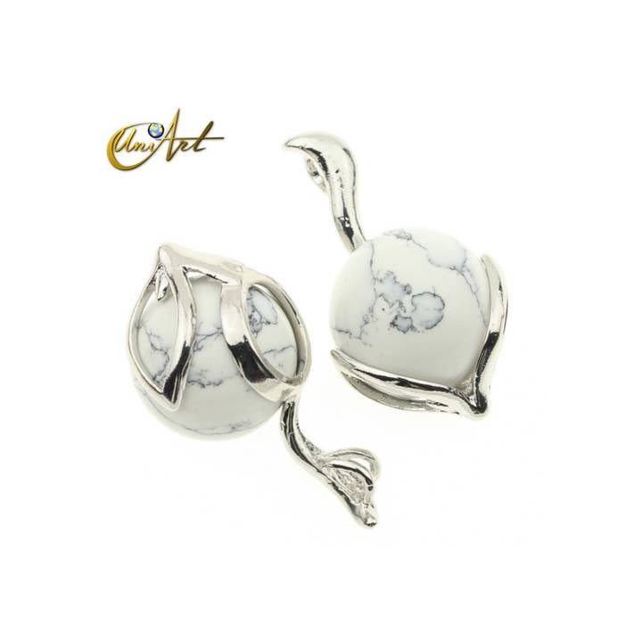 UniArt - Wholesale Individual Charm/Pendant - Natural Stone Fox Pendant1