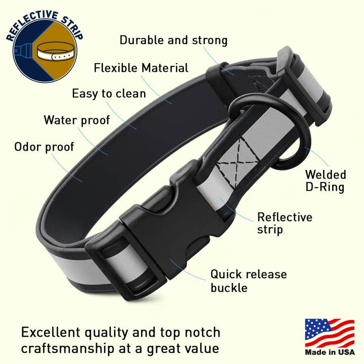 Dogline - Wholesale Pet Collar - Dog - Dogline Biothane Reflective Dog Collar with Quick Release9