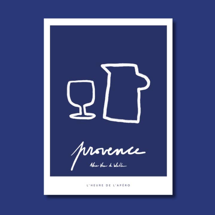 Affiche - Provence - L'heure de l'apéro- Alice Van de Walle pour la vente par JOG | Maison d’éditions