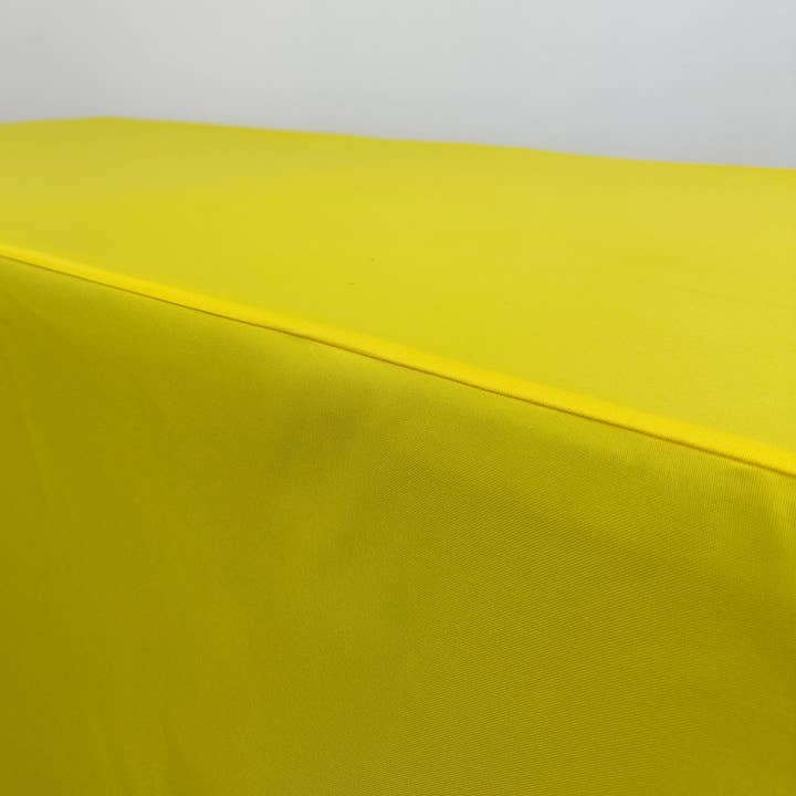 YOUR CHAIR COVERS - Wholesale Tablecloth - 6 ft Fitted Polyester Tablecloth Rectangular Canary Yellow