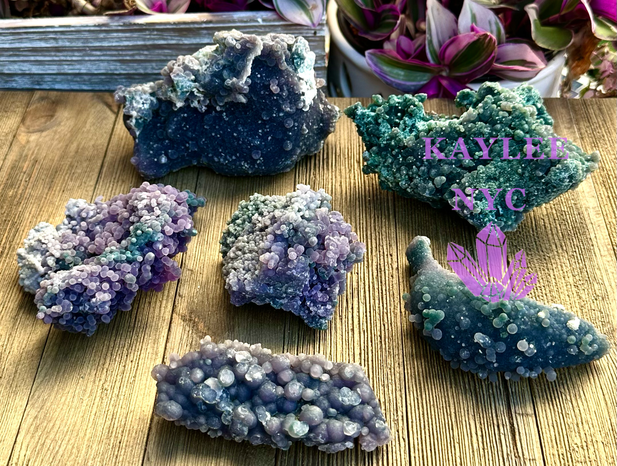 KayleeNYC - Wholesale Spiritual Stone/Crystal - 5-6 pcs Natural Grape Agate Raw Crystal1