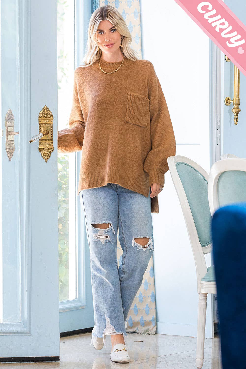 Sweet Lovely by Jen - Wholesale Tunic Sweater - Women's - PLUS SIZE SOFT AND CAMFY COZY KNIT SWEATER33