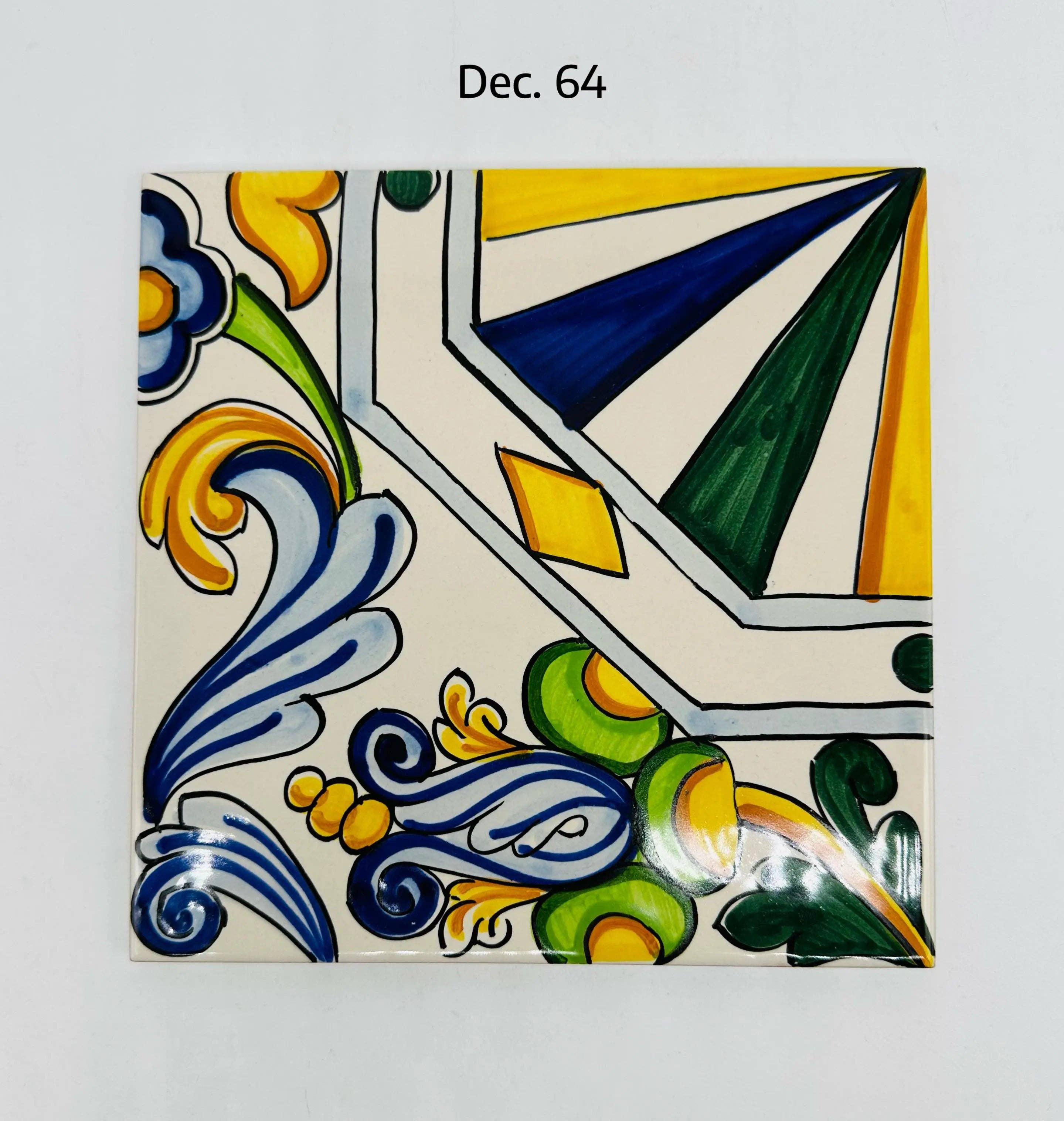 DD Ceramiche Siciliane - Vente Carrelages muraux - Majolique en céramique Caltagirone cm 20x20 cm Carreaux décorés à la main6