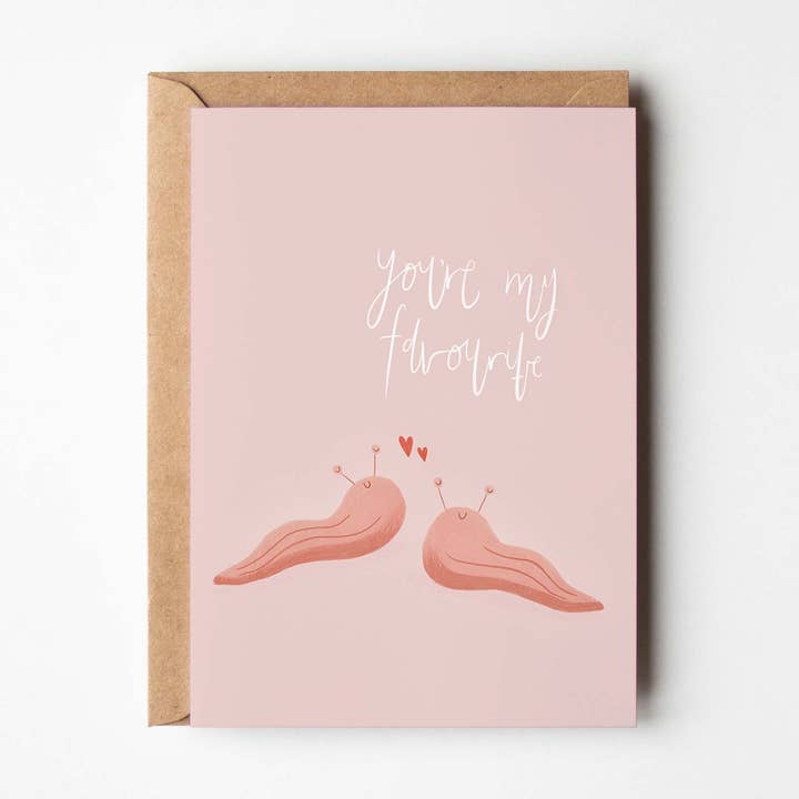 Slug Love Aniversário/Cartão A6 Bonito dos Namorados por atacado de Mint and Pickle