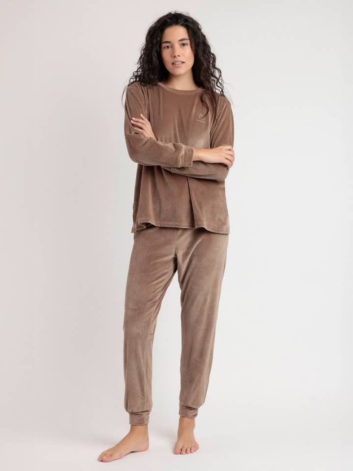 Pigiama a maniche lunghe a righe ADMAS CLASSIC Relax Home da donna per la vendita all'ingrosso da parte di ADMAS