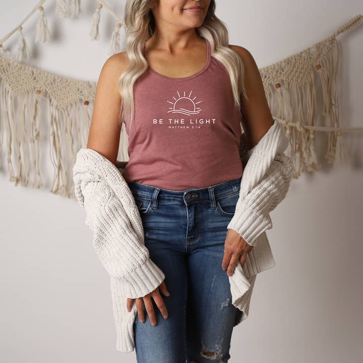 Be The Light Tank Top Christian, Women's Tank Top for wholesale by Autumn Rose Co.