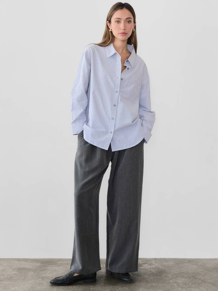 The Lark Top | Chemise Oxford surdimensionnée à rayures pour la vente par MOD REF