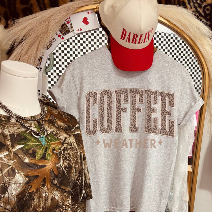 Sugar & Velvet Collective Wholesale - Wholesale Screen Printed T-Shirt - Women's - Coffee weather sub tee