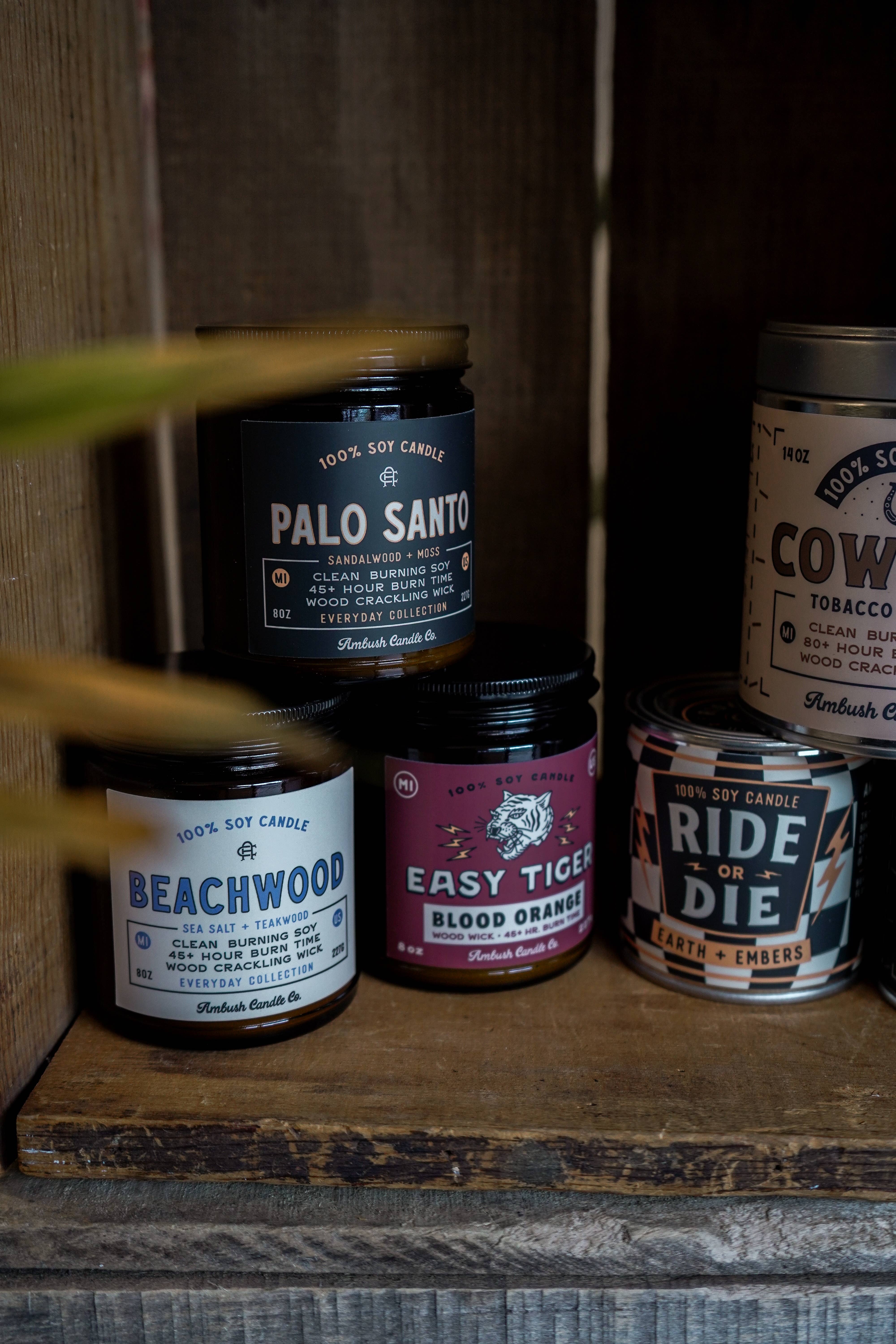 Ambush Candle Co. - Wholesale Jar/Filled Candle - Beachwood | Sea Salt + Teakwood 8oz Soy Candle12