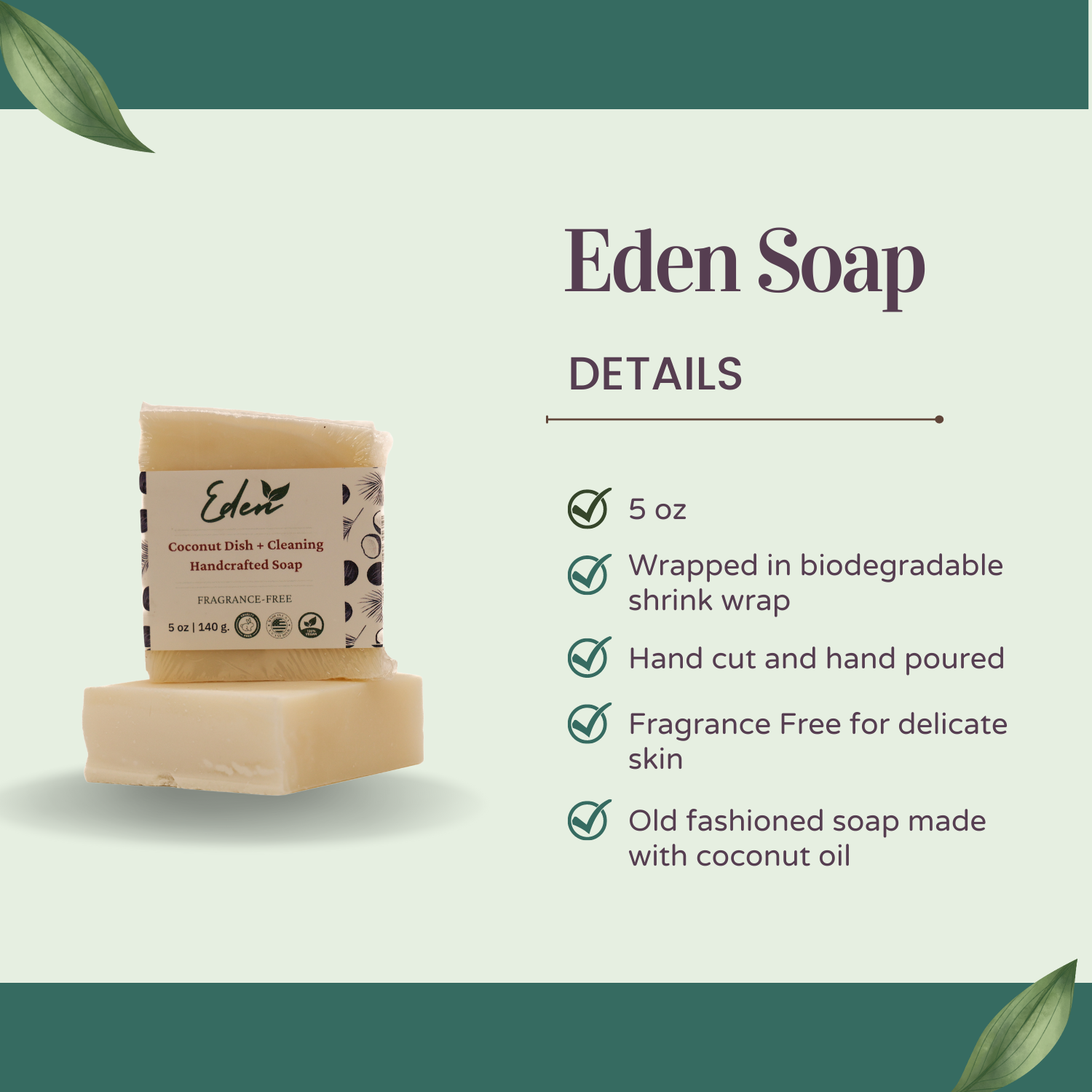 Eden Daily Essentials - Wholesale Dish Soap - Coconut Dish Soap Bar4