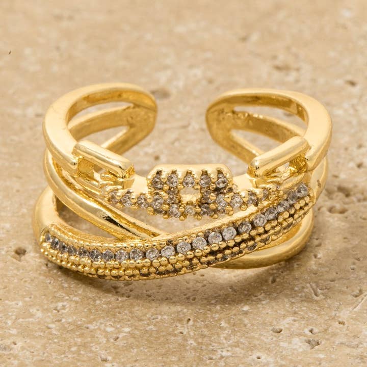 Pflaster-Kreuzkette-Ring für den Großhandel von Anarchy Street