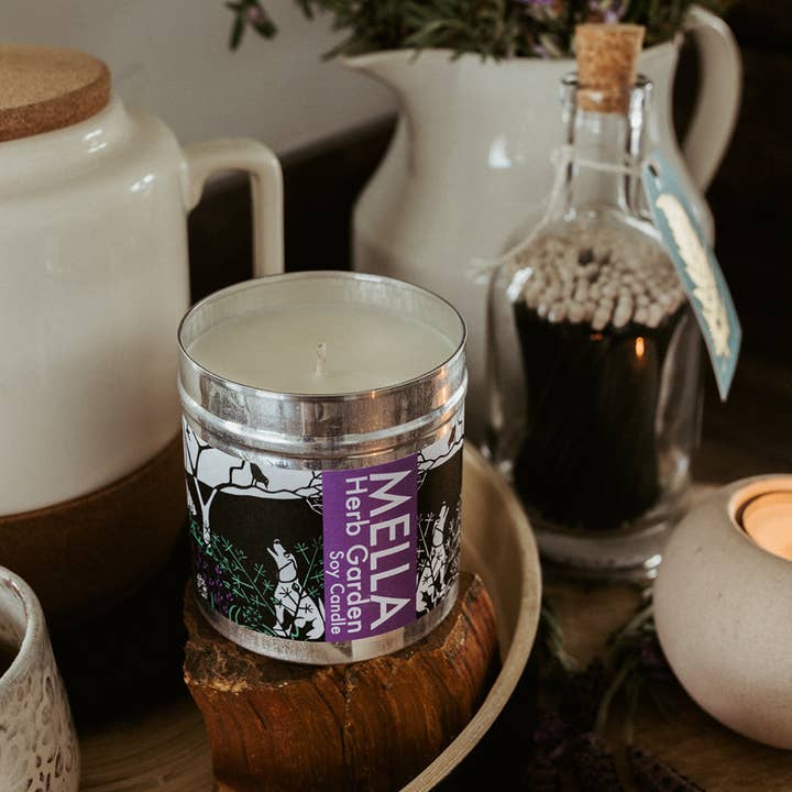Herb Garden Large Soy Wax Candle for wholesale by MELLA Handmade Soap