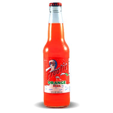 Frostie Orange Soda, 12oz Glass Bottle 12ct for wholesale by Grandpa Joe's Candy Shop