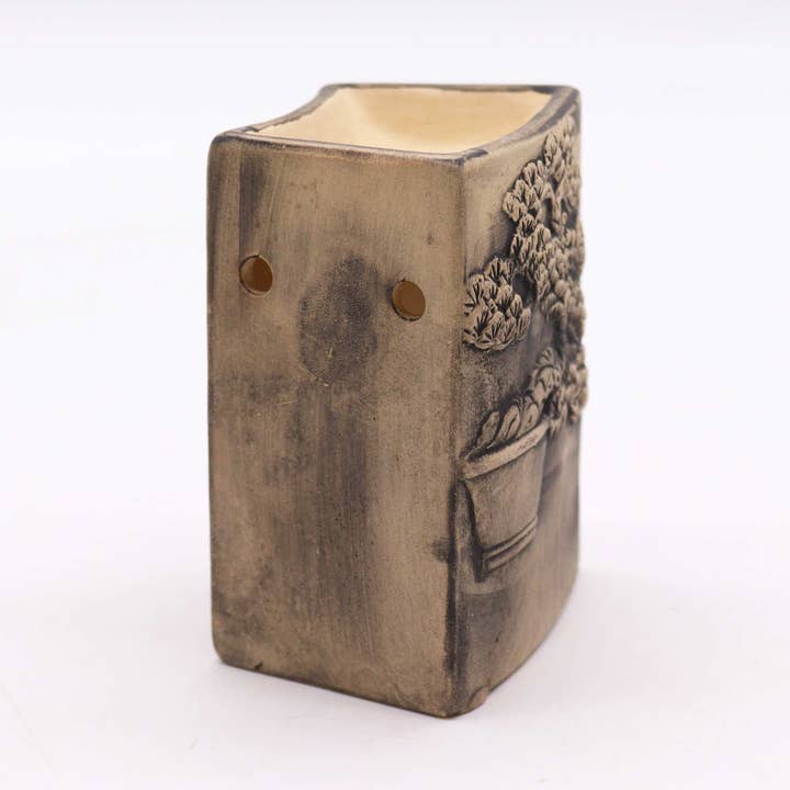 Ancient Wisdom – wholesale Oil warmer – Hand Painted Bonsai Burner - Slate2