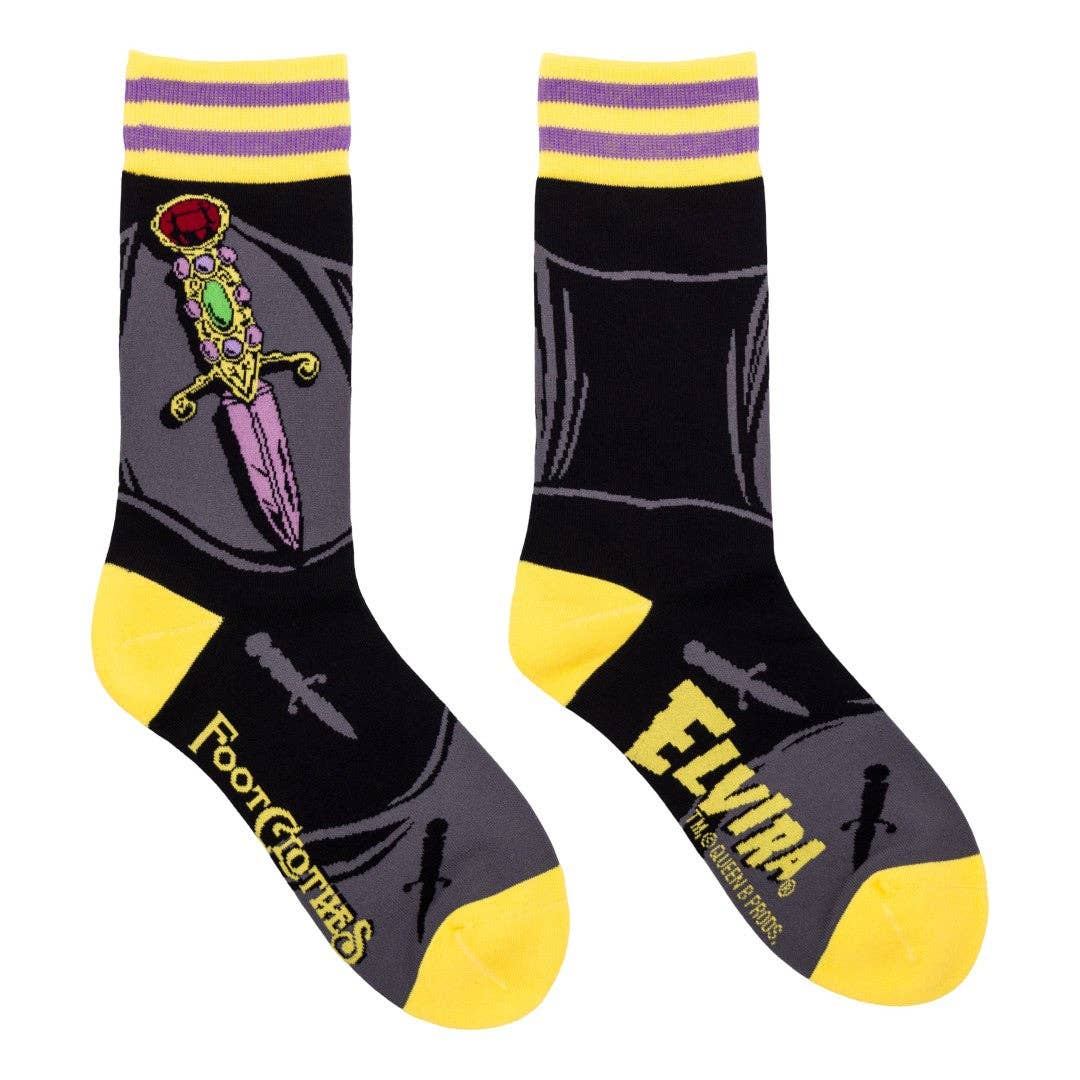 FootClothes LLC - Wholesale Socks - Unisex - Elvira I Cut You Crew Socks1