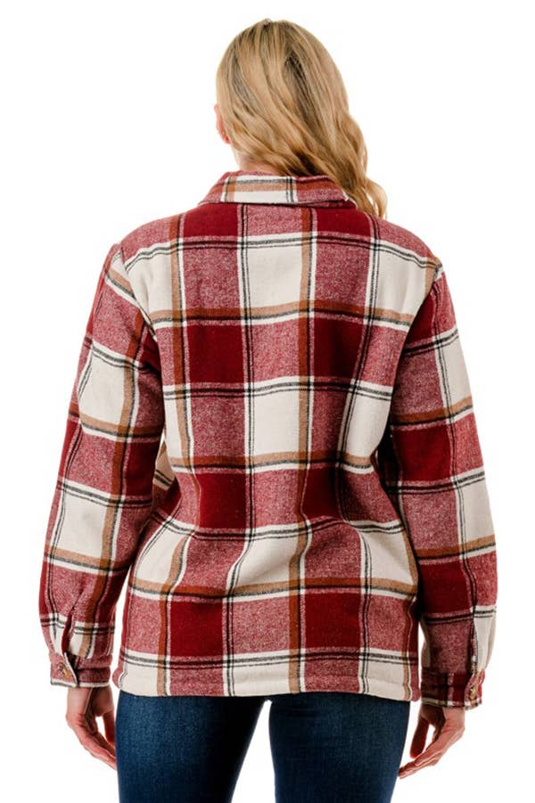 Color 5 – wholesale Skjortjacka/jackett – Dam – Flanellskjorta med rutmönster och foder av päls, med fickor.20