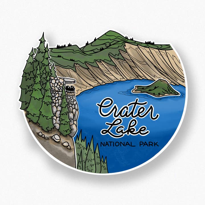 Crater Lake Sinnott sticker for wholesale by Michele Michael Art