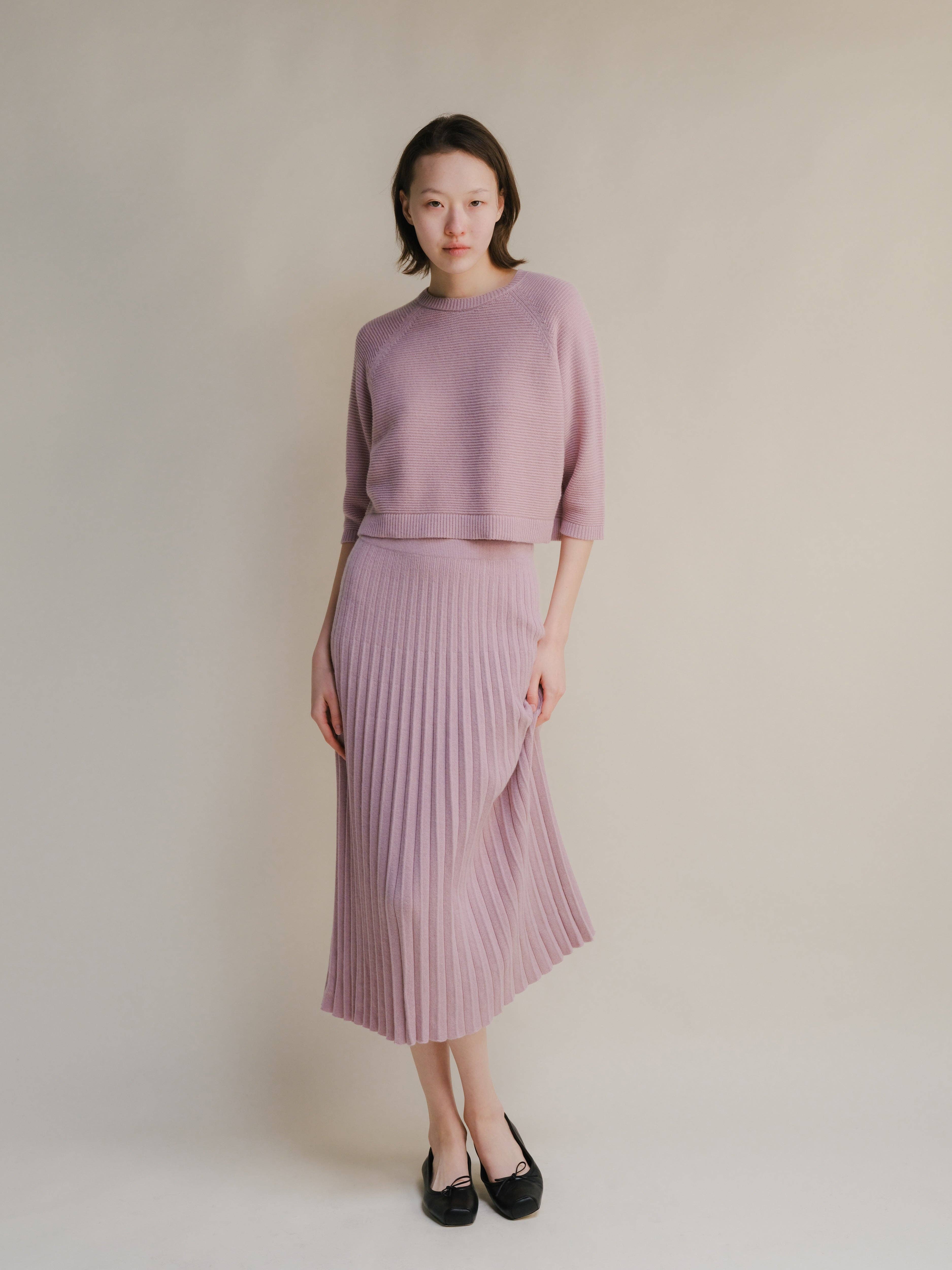 Lèmme - Wholesale Knit Sweater - Women's - Cashmere Mix Cropped 3/4 Sleeve Pullover10