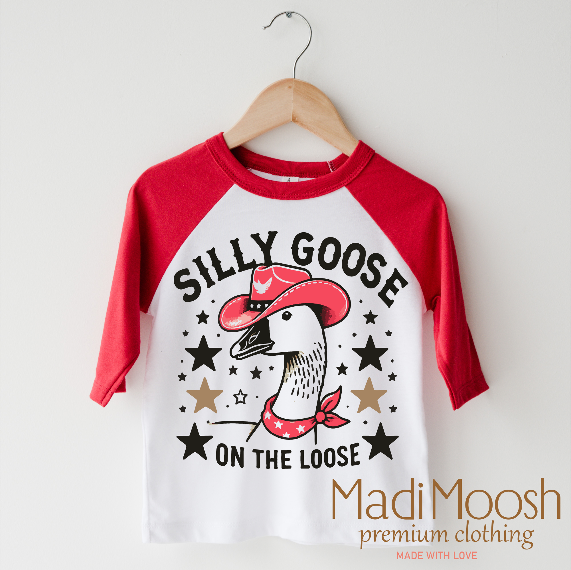 Madi Moosh - Vente T-shirt sérigraphié – enfant - Chemise Silly Goose On The Loose - Joli t-shirt western5