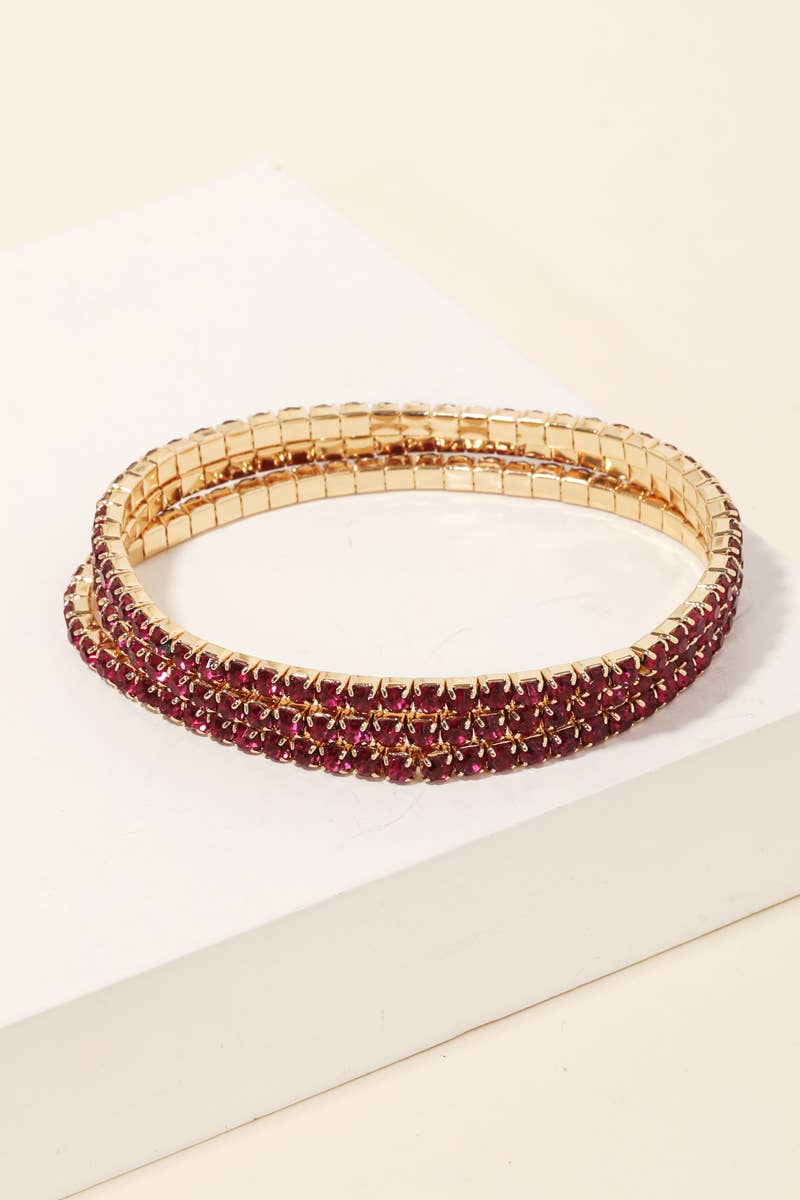 Anarchy Street – wholesale Manschettarmband – Tre rad strass dubbade utdragen armband3